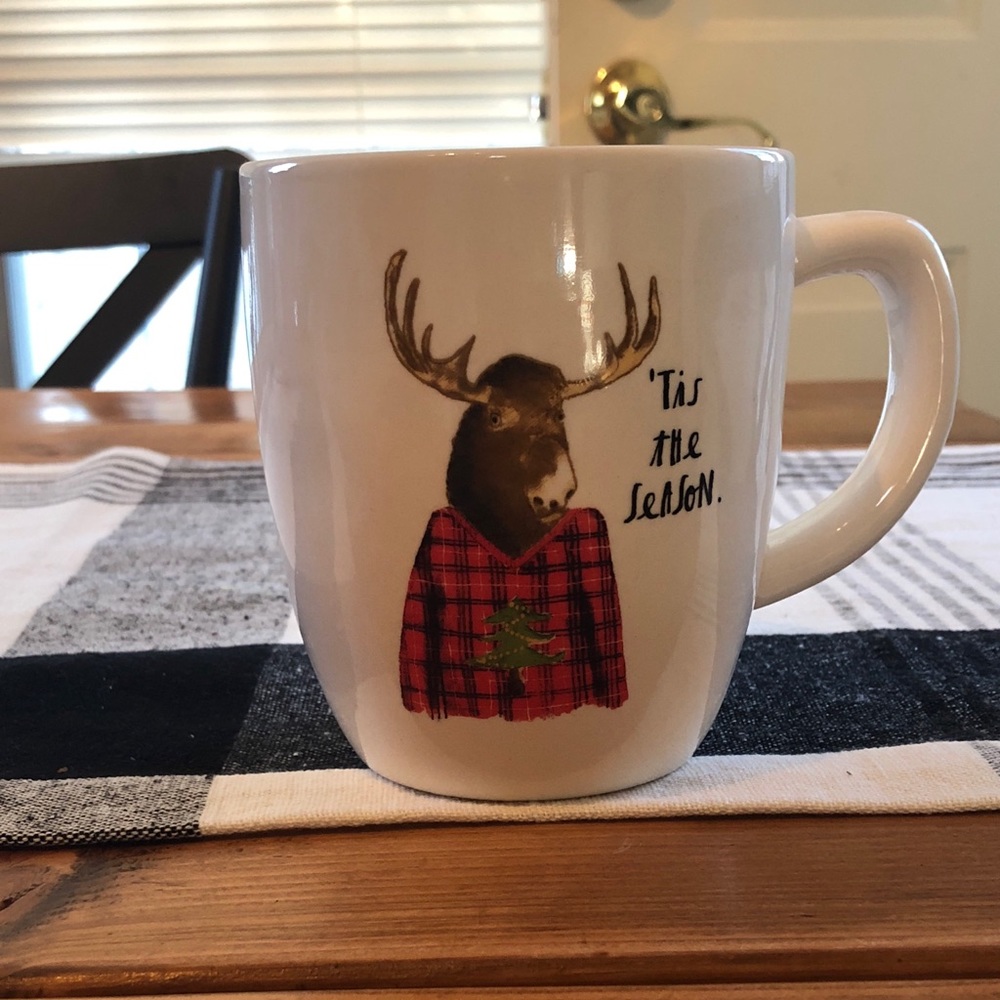 Rae Dunn Christmas winter holiday moose owl mug